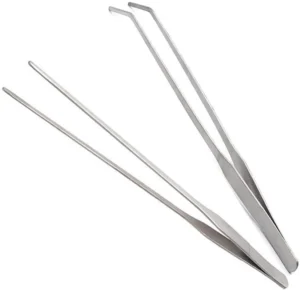 27CM Eco Friendly Stainless Steel Aquarium Curve and Straight Tweezer for Live Plant Tank Shrimp Reef Tank Cleaning Tools