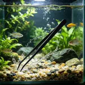 27cm Stainless Steel Aquarium Curved Tweezers Pliers Fish Tank Plant Aquascape Tools Forceps Clip Aquatic Feeding Tongs