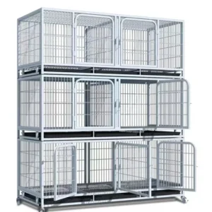 3-Layer Galvanized Square Tube Pet Cage Stackable Feeding Animal Cage for Pigeon Chicken Cat Dog and Bird