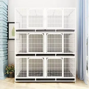 3 Layer Square Tube Pet Cage Stackable Feeding Animal Cage for Pigeon Chicken Cat Dog and Bird