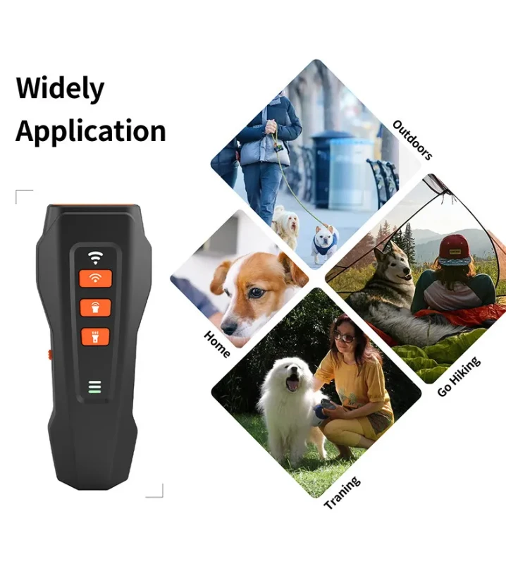 3 Mode Rechargeable Dog Bark Deterrent Outdoor Ultrasonic Sonic+Laser Training Device Anti Barking Control Made of Plastic