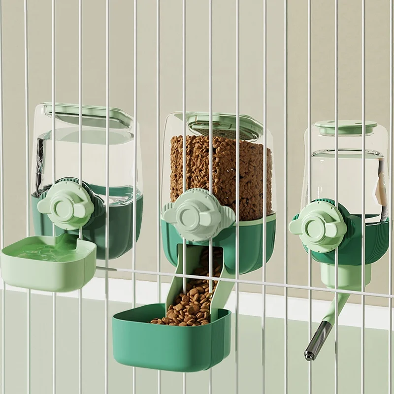 3 Pieces Pet Cage Accessories Crate Dog Bowl Automatic Hanging Pet Cage Food Water Feeder Bowls Set for Cats Puppies Fer