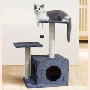 3 Tier Cat Climbing Frame Natural Sisal Cat Trees Scratcher Skin friendly Plush Cat Climbing Tree