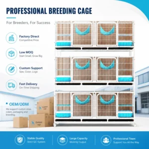 3 Tier Iron Durable Foldable Cat Breeding Cage Indoor Cattery Boarding Kennel for Cats Dogs Puppies