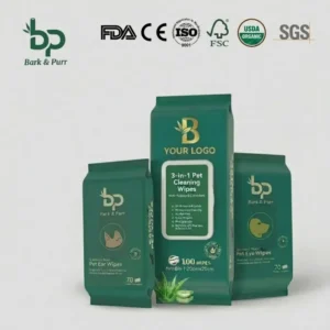 3 in 1 Hypoallergenic Soft Biodegradable Durable Pet Cleaning Wipes 70pcs 100% Eco White Bamboo Fiber Fragrance Free Custom