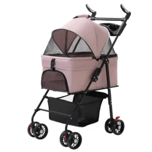 3 in 1 Metal Lightweight Foldable Pet Stroller Detachable Carrier for Dogs and Cats