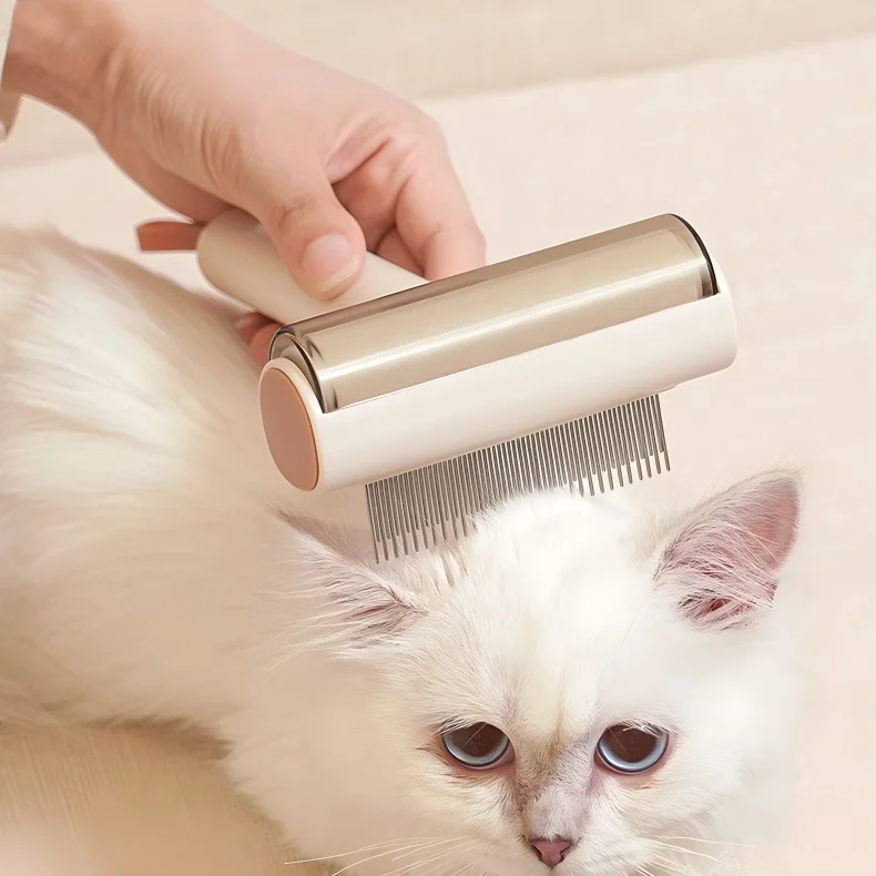 3 in 1 Pet Grooming Tool Deshedding Comb for Cats and Dogs Removes Loose Hair Untangles Knots and Lint Roller