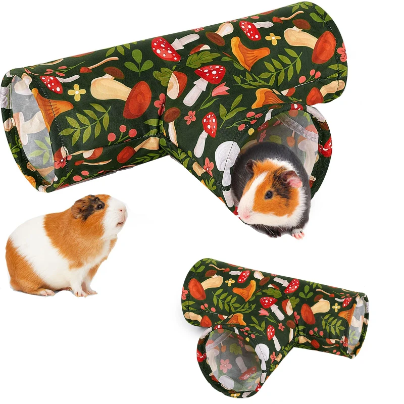 3 way Guinea Pig Tunnel Guinea Pig Treasure Folding Rabbit Tunnel Toy Hamster Ferret Dutch Pig Accessories Washable