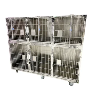 304 Stainless Steel Animal Clinic Pet Room Dog Cages Stainless Steel Hospital Cage Pet Veterinary Cage