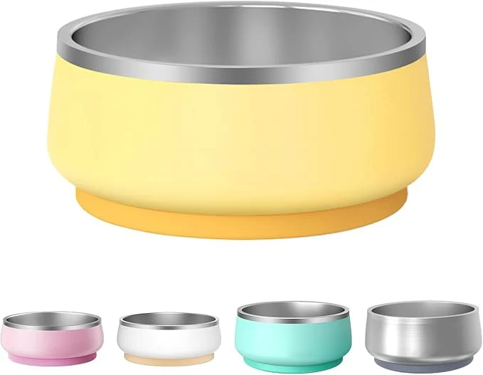304 Stainless Steel Macaron Color Large Dog Feeders & Bowls Round Pet Food Dish