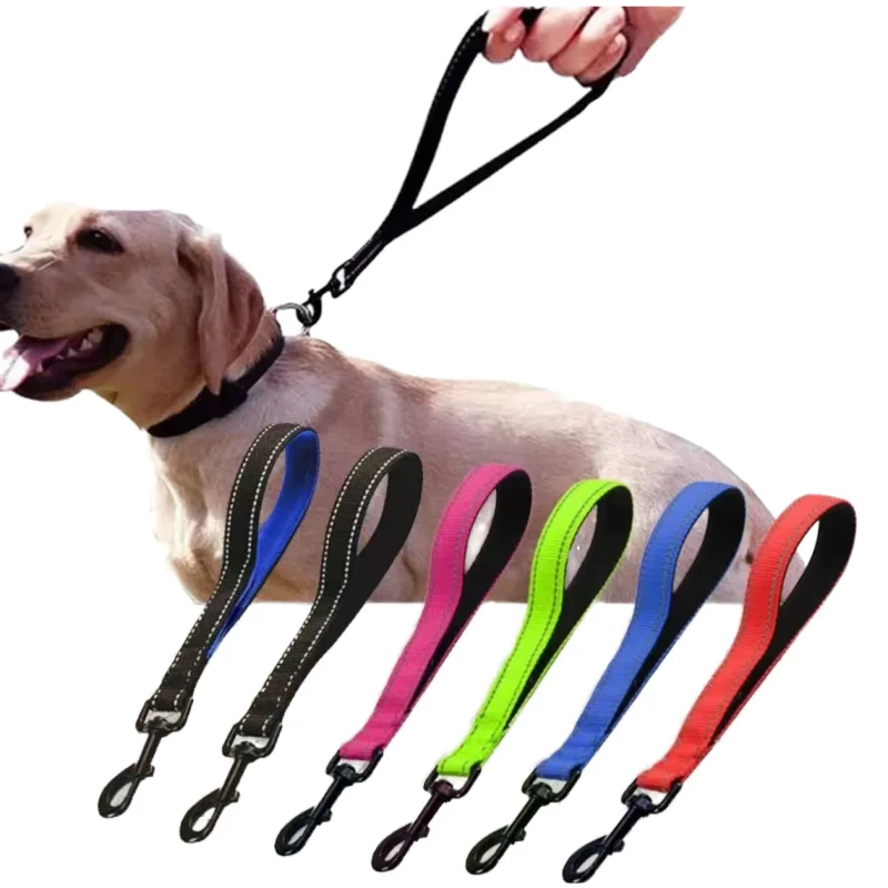 30cm Simple Nylon Reflective Dog Leash with Easy Handle for Large Dogs