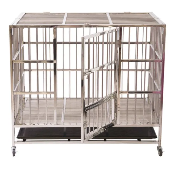 31 Inch Stainless Steel Pet Cage Small Folding Cage for Dog Bichon Frise SS 202 Dog Cage