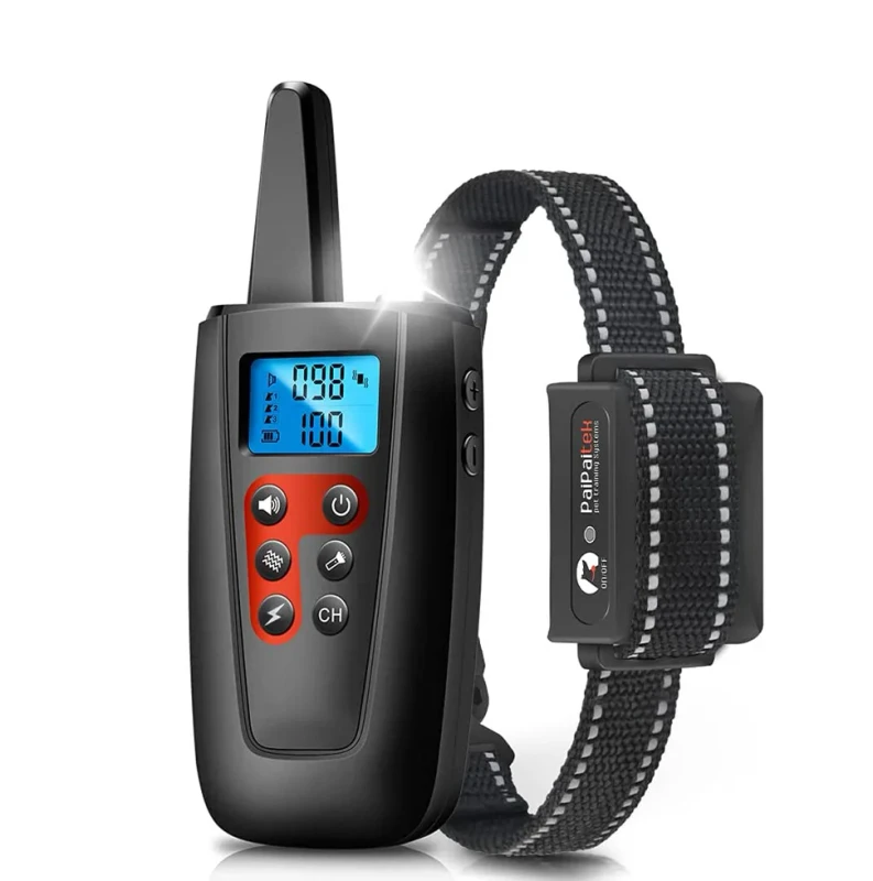 3300FT Range Shock Adjustable Training Reflective Anti Bark Collar Training Dog Collar