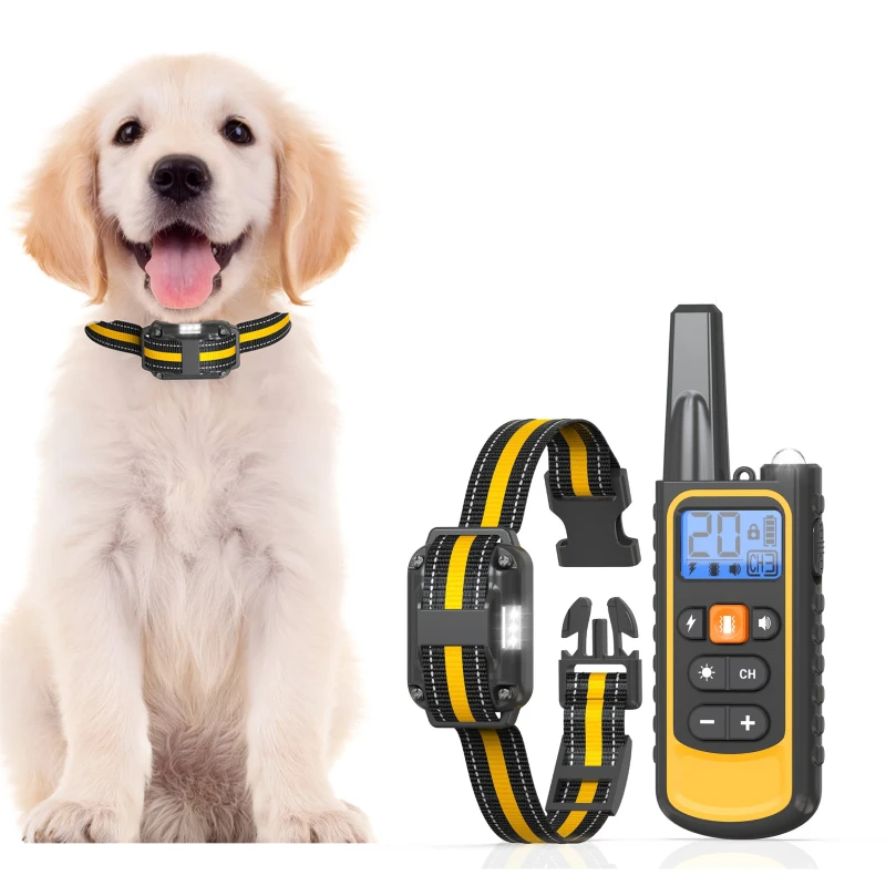 3300ft Long Range Waterproof Anti Bark Electric Pet Dog Collar USB Rechargeable Training Collar with Remote Control