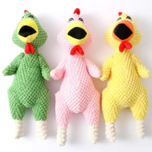 35cm Durable Interactive Chicken Shaped Squeaky Plush Pet Toys for Dogs Cats Daily Play
