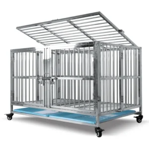 36″ Custom Size Pet Cage Black Stainless Steel Dog Cage with Solid Pattern