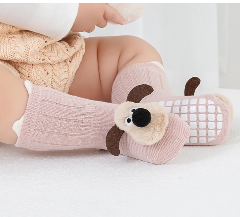 3D Funny Animal Dog Toy Baby Socks Cotton Non Slip Floor Socks Cartoon Anti Slip Baby&kid's Socks