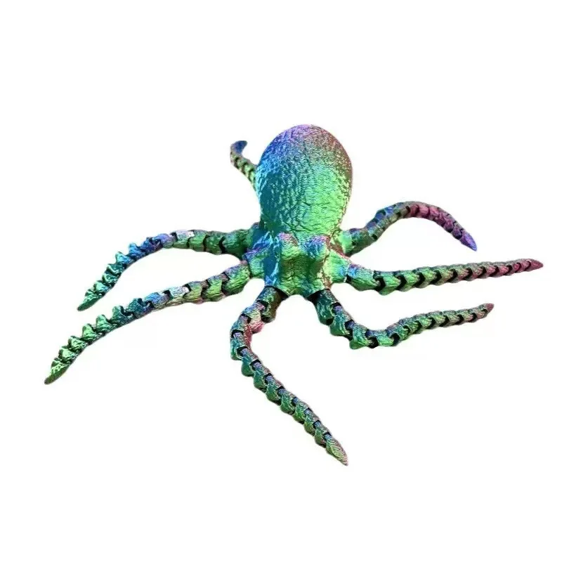 3D Printed Octopus Toy Movable Joints Aquarium Ornament and Home Car Decoration Model