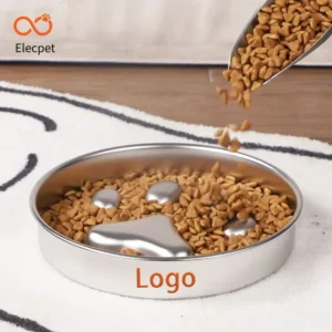 3Elecpet Dog Bowl With Anti Skid Rubber Base Silver Stainless Steel Pets Feeder Bowl Water Bowl For Small Medium Pet