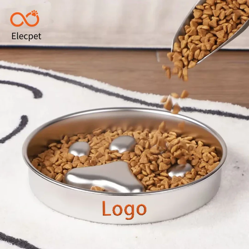3Elecpet Dog Bowl With Anti Skid Rubber Base Silver Stainless Steel Pets Feeder Bowl Water Bowl For Small Medium Pet