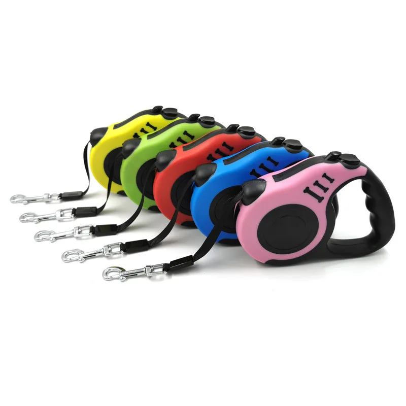 3M 5M Durable Extending Pet Leash Ergonomic Anti-Slip Grip Handle Telescopic Dog Lead Rope for Small Medium Dogs Cats