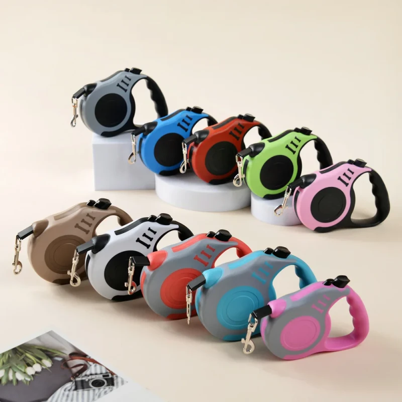 3M 5M Premium Luxury Custom Logo Pet Puppy Adjustable Nylon Webbing Rope Durable Retractable Cat Lead Dog Leash