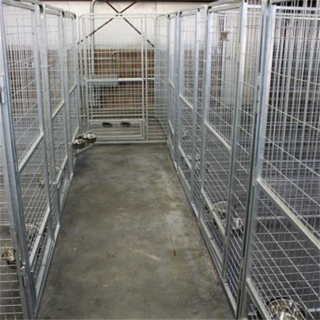 4' X 8' PRO Full Stall Dog Kennels X4 Metal Dog Houses with Button Closure Type