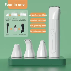 4 in 1 Quiet Nail Grinder Shaver Cordless Electric Pet Dog Hair Clippers Hair Trimmer Set Dog Cat Pet Grooming Kit