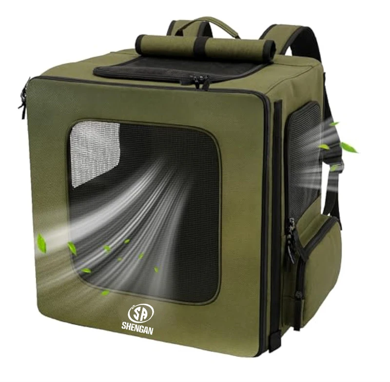 42x38x27cm for Pets Under 8.5kg Breathable Dog Cat Carrier with Mesh Windows Heavy Duty Hands Free Carrier for Hiking