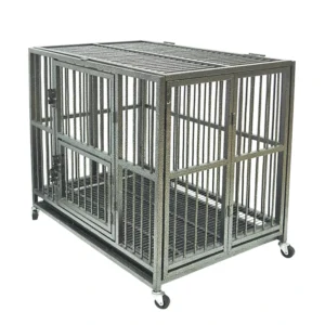 43″ Stackable Heavy Duty Strong Metal Iron Large Dog House Pet Kennel Dog Crate Cages With Tray