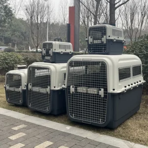 48″ Plastic Large Pet Carrier for Cat Dog Travel Box Basket Cage Outdoor Transport Pet Air Crate