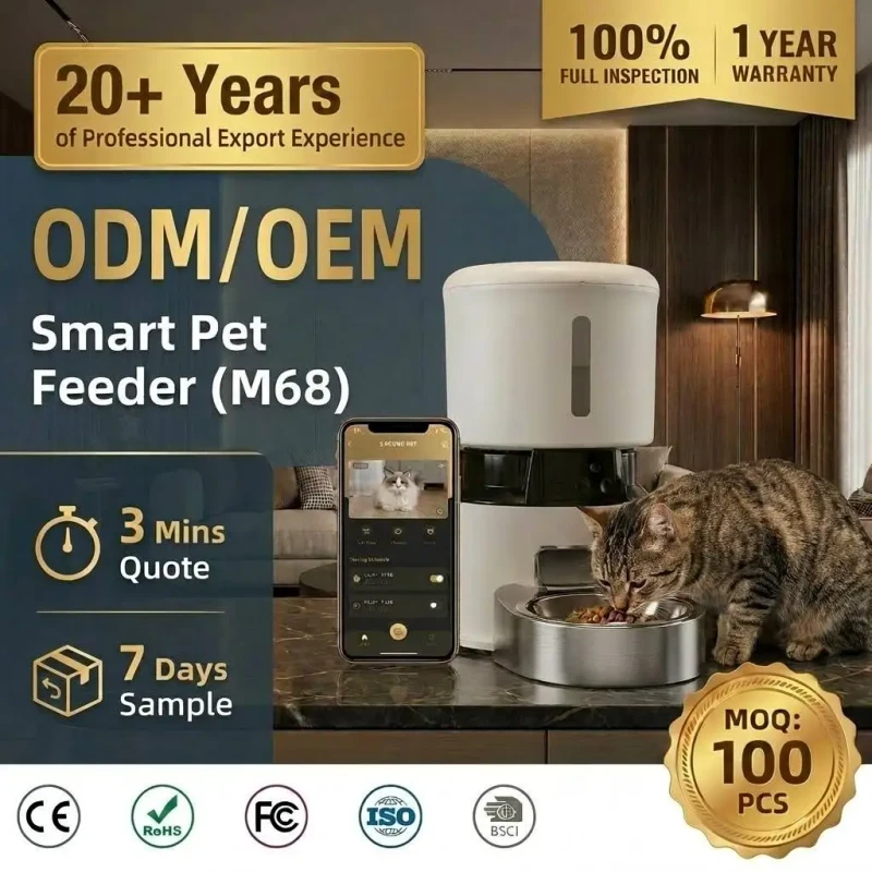 4L Smart Pet Feeder Bowls for Dogs Cats WiFi Control Automatic Dual Camera Option Anti Blocking Stainless Steel US EU