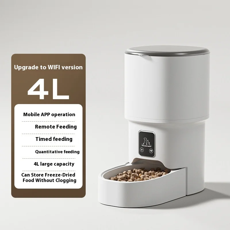 4L Smart WIFI Charge Automatic Pet Feeder APP Controlled Plastic Bowl Solid Quantitative Remote Timing Dog Basin Graffiti Modern