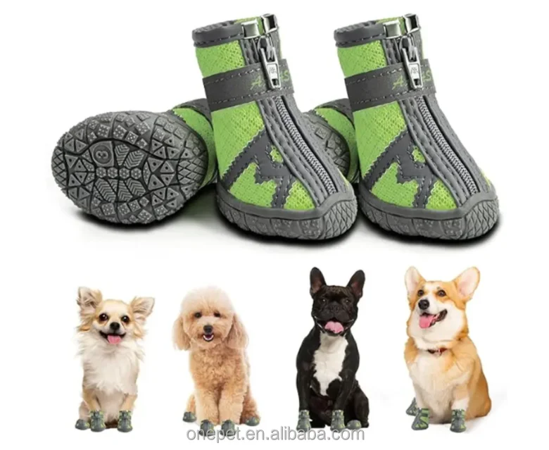 4pcs Dog Shoes Cozy Teddy Bichon Puppy Foot Cover Anti Slip Mesh Pet Dog Shoes