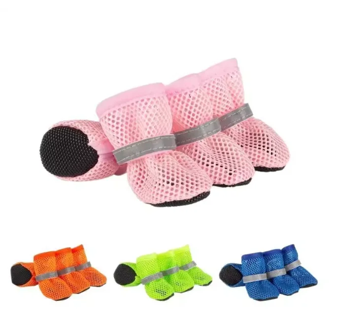 4pcs Dog Shoes Non slip Breathable Wear resistant Dog Boots Suitable for Small Medium Sized Pets Puppy Protective Footwear