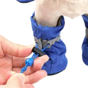 4pcs Set Pet Dog Shoes Anti-Slip Soft-Soled Boots Nylon Footwear for Small Cats and Dogs Booties