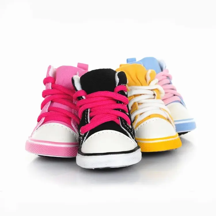 4pcs/lot Canvas Anti-slip Pets Sport Casual Boots Small Dog Shoes for Autumn/Winter