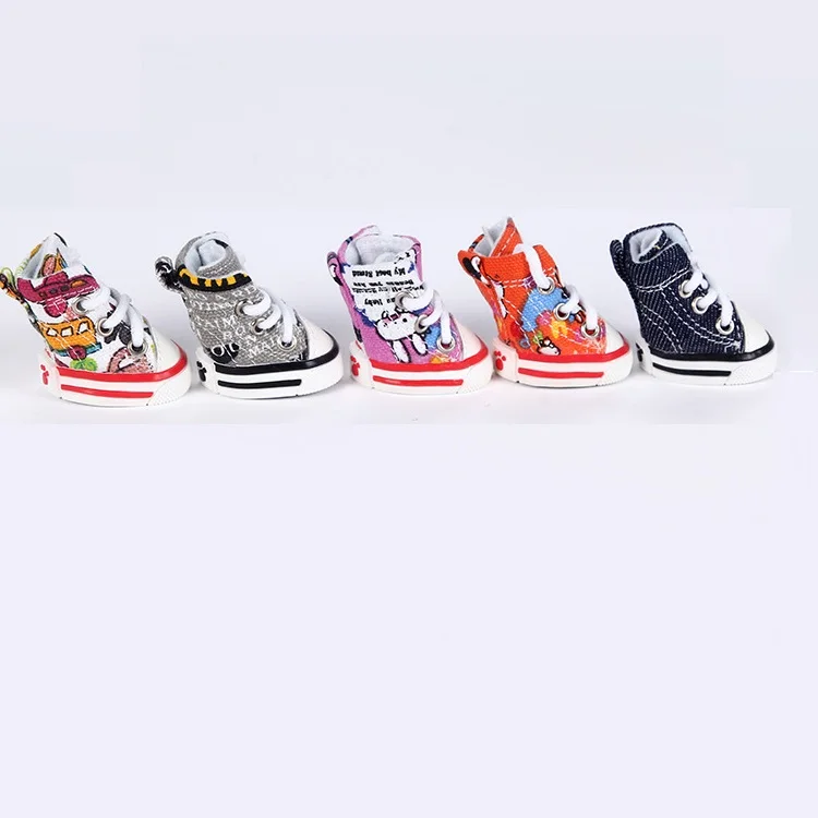 4pcs set Summer Pet Anti slip Dog Shoes Sneakers Breathable Boots Outdoor Shoes for Small Dogs and Cats