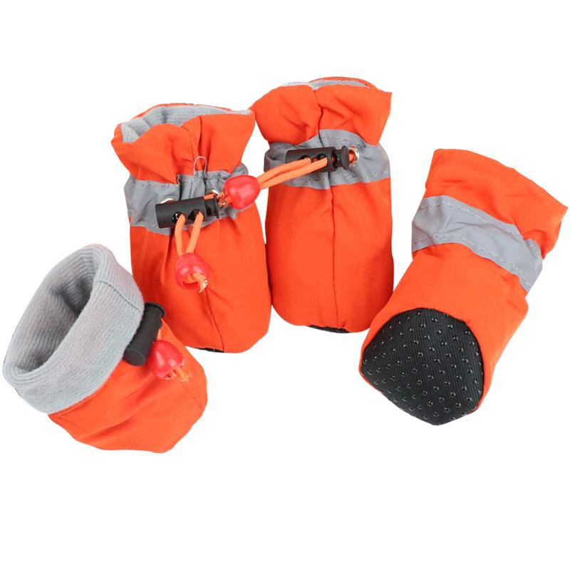 4pcs set Waterproof Winter Pet Dog Shoes Anti slip Rain Snow Boots Footwear Thick Warm for Small Cats Puppy Dogs Socks Booties