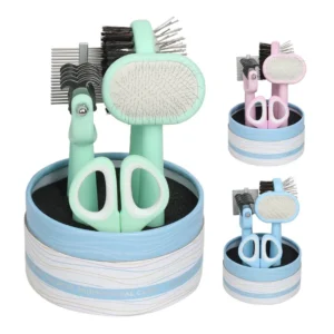 5 in 1 Pet Comb Cat Nail Clipper Pet Grooming Products and Metal Comb Set Cleaning Tools Cat and Dog Grooming Kit