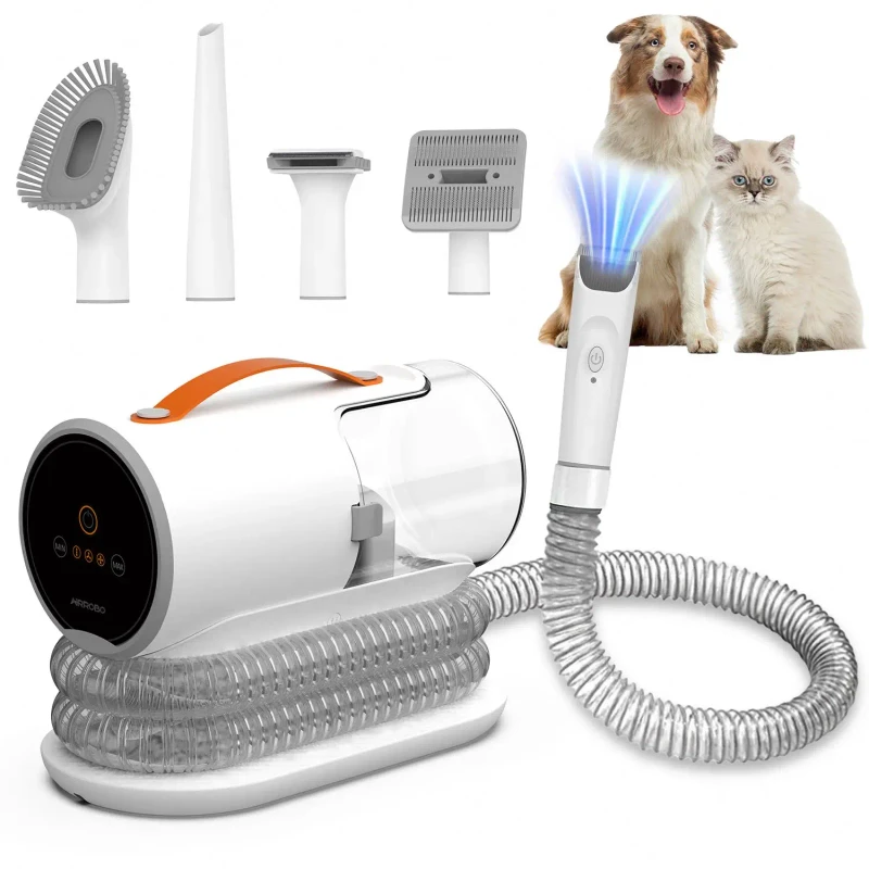5 in 1 Pet Grooming Kit Vacuum Suction Cleaner Low Noise 600W Dog Cat Trimmer Hair Cutting Machine