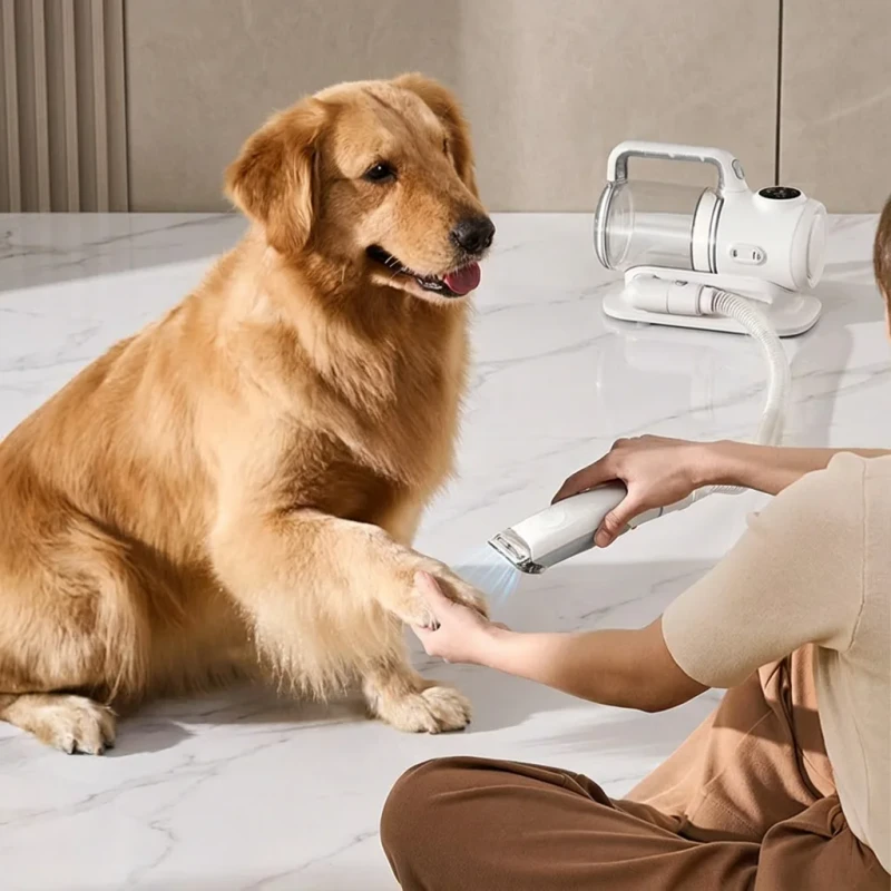 5 in 1 Professional Luxury Pet Grooming Kit Low Noise Dog Hair Trimmer Nail Grinder 4 Blades Rechargeable Plastic Cat Shaver Set