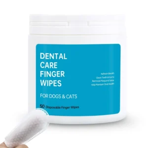 50 Count Wet Wipes for Dogs and Cats Pet Dental Care Finger Wipes Teeth Cleaning Wipes