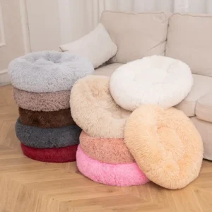 50cm Autumn Winter Sofa Calming Bed Pet Cat Dog Luxury Round Indoor Pillow Fluffy Pet Beds Accessories