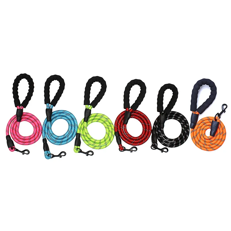 5FT 1.5m Durable Reflective Nylon/Polyester Print Eco-Friendly Dog Traction Braided Climbing Rope Dog Leash