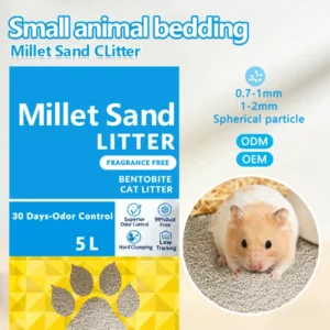 5L OEM ODM Biodegradable Eco Friendly Natural Mineral Cat Litter Fast Clumping 99% Dust Free White Spherical Particles 0.7 1mm