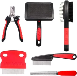 6-in-1 Professional Pet Grooming Set Dog Cat Soft Slicker Brush