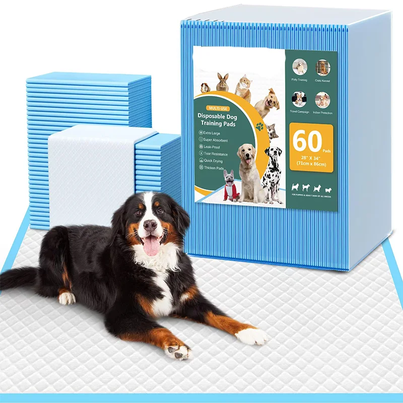 60 Pieces 28 *34 Inches Super Absorbent Extra large Disposable Dog Training Pads Quick drying Leak proof Dog Potty Pads