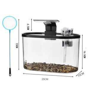 7 Gallon Glass and ABS Stone Aquarium Kit LED Lights Heater Filter for Desktop Living Room Outdoor Use Lightweight Box Packaging