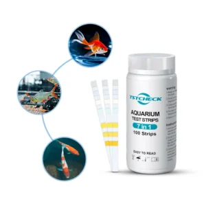 7 in 1 PET Material Aquarium Accessories Reef Fish Tank Water Test Strips in Box Packaging